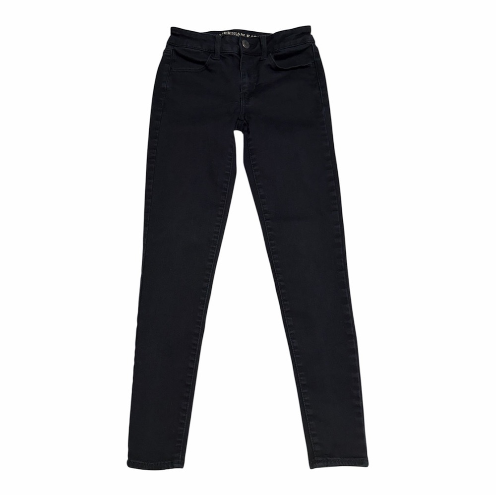 American Eagle Size 2 Black Women’s Skinny Super Super Stretch Jegging - Picture 3 of 9